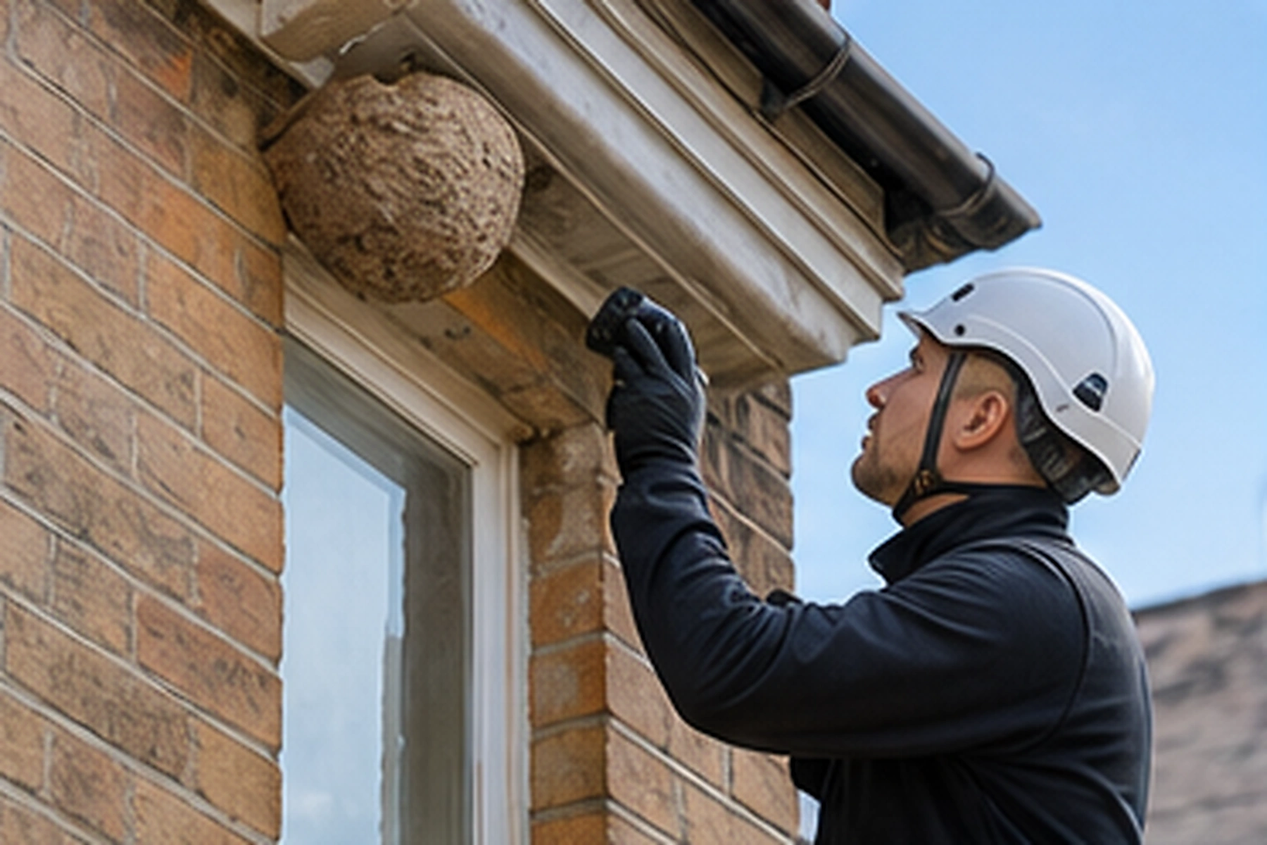 Ant Control London hero image showing a professional pest technician in London