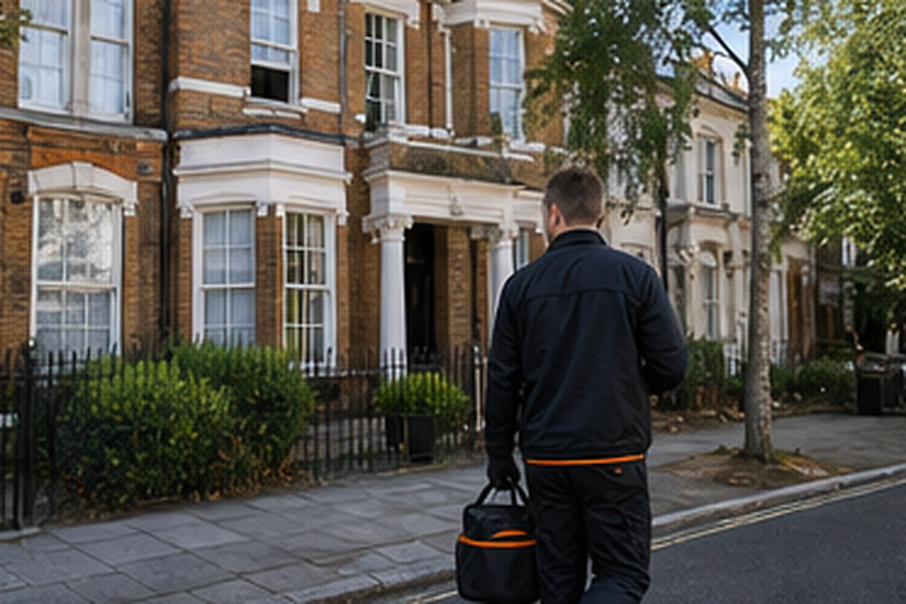 Bird Control London hero image showing a professional pest technician in London